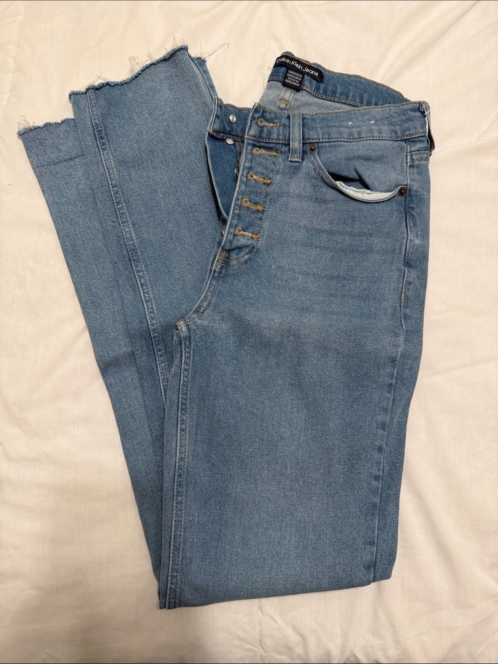 Calvin Klein Jeans Light Blue High-Rise Button-Fly Women's Jeans